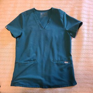 Figs scrub top Casma 3 pocket womens small dark harbor